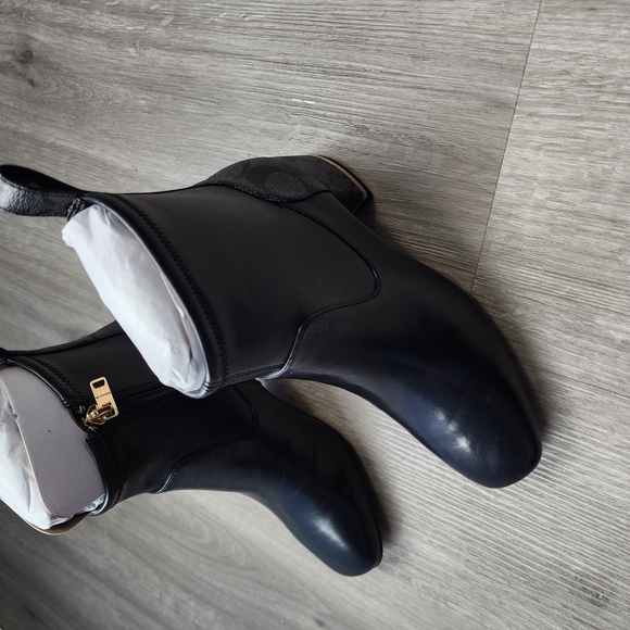 Black Leather Ankle Boots - Picture 1 of 9